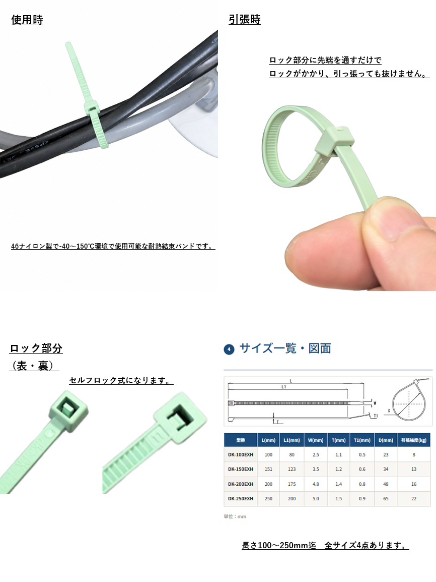 超耐熱 結束バンド 【DK－EXH】 – デンカエレクトロン株式会社